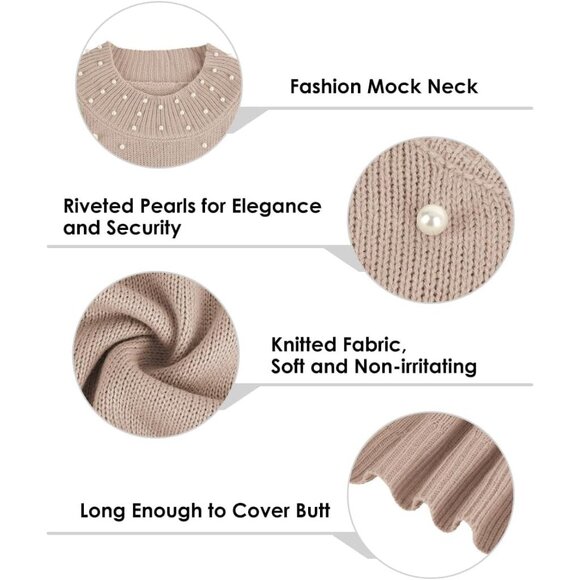 Plus Size Sweater Women Acrylic Lantern Sleeve Mock Neck XL-5XL Cozy - Picture 5 of 5